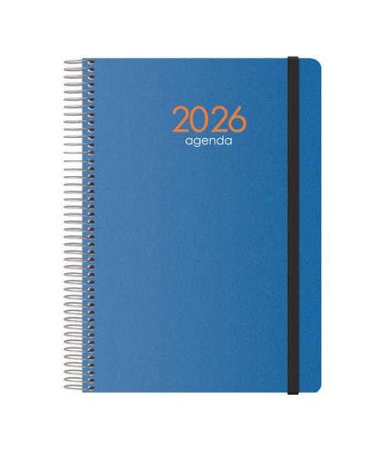 Dohe agenda anual syncro espiral 15x21cm dp cierre c/goma pp azul 2026