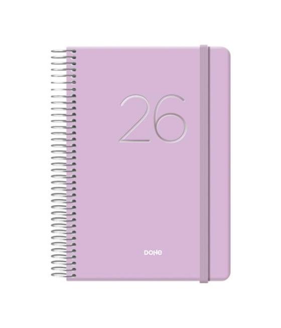 Dohe agenda anual gloss espiral 12.5x18cm dp cierre c/goma morado 2026