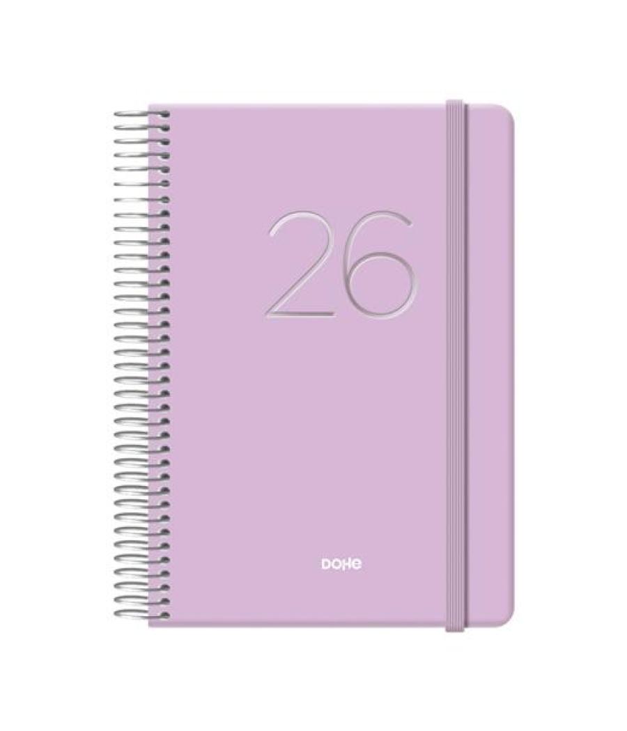 Dohe agenda anual gloss espiral 12.5x18cm dp cierre c/goma morado 2026
