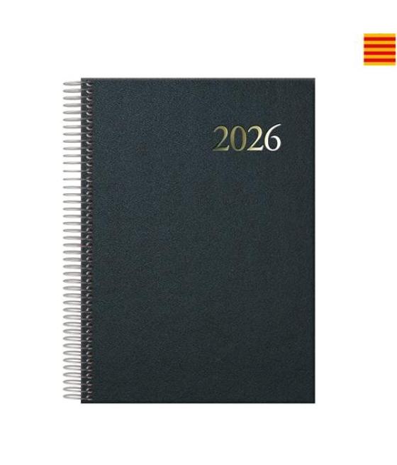Dohe agenda anual segovia espiral 14x20cm dp negro 2026 catalán
