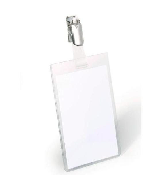 Durable portanombres para identificación 90x60mm con clip giratorio pack 25 ud