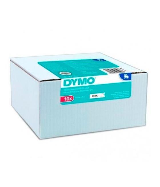 Dymo d1 cinta autoadhesiva estándar, negro sobre blanco, 19mmx7m, pack de 10 s0720830 (45803)
