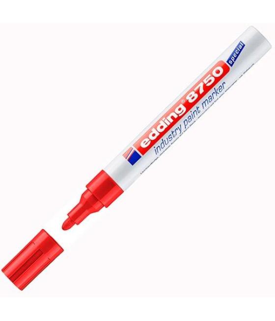Edding marcador permanente de tinta opaca industrial 8750 rojo