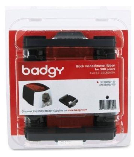 Evolis badgy 200 cinta monocromo negra para 500 impresiones