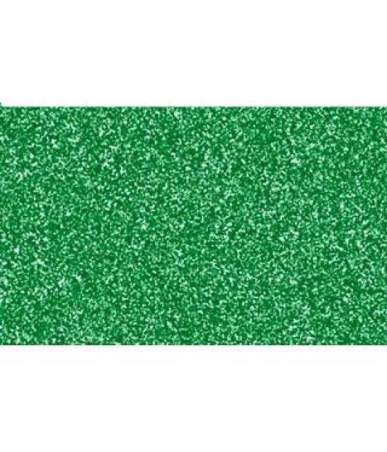 Fama goma eva 50x70cm grosor 2mm glitter verde pack 10 ud
