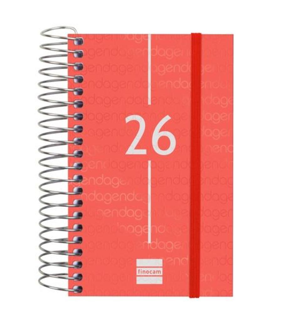 Finocam agenda espiral year e3-79x127mm 1dp tapa pp rojo 2026