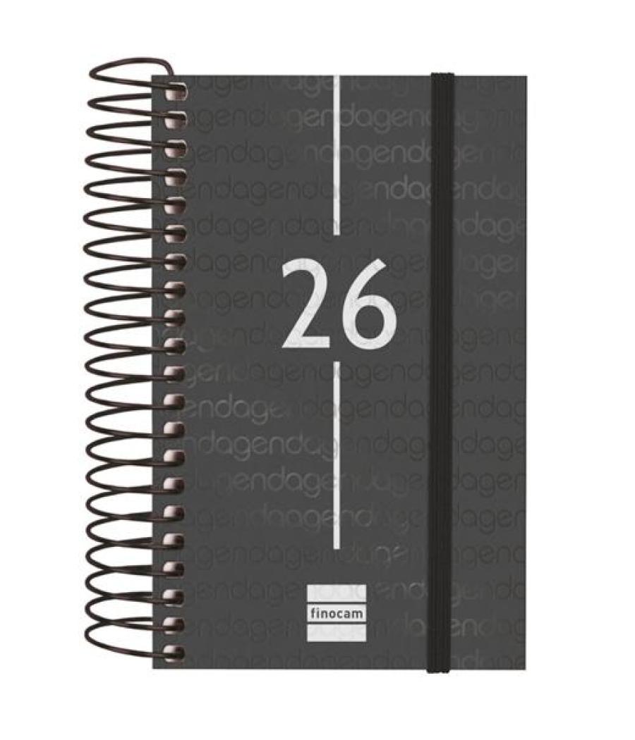 Finocam agenda espiral year e3-79x127mm 1dp tapa pp negro 2026