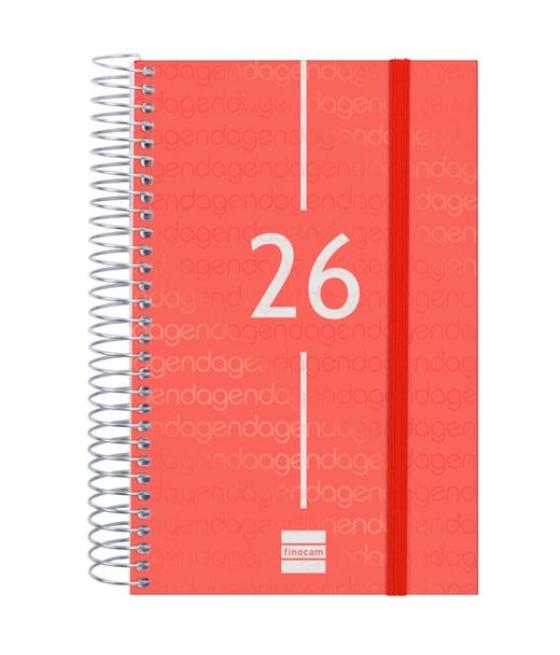 Finocam agenda espiral year e5-117x181mm 1dp tapa pp rojo 2026