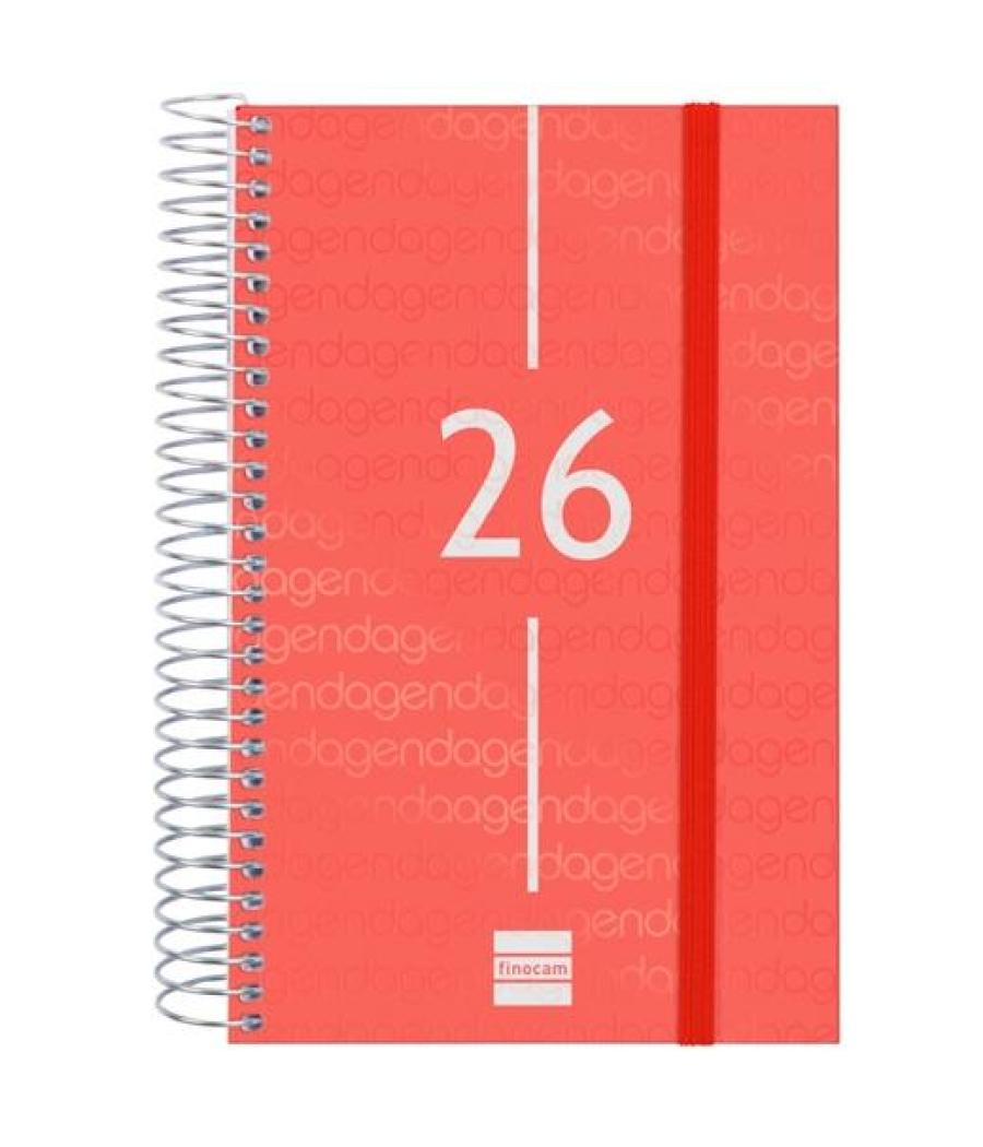 Finocam agenda espiral year e5-117x181mm 1dp tapa pp rojo 2026