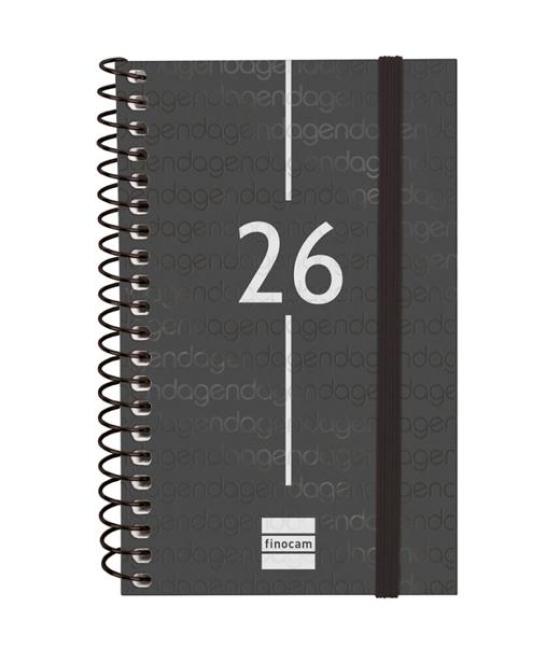 Finocam agenda espiral year e3-79x127mm svh tapa pp negro 2026