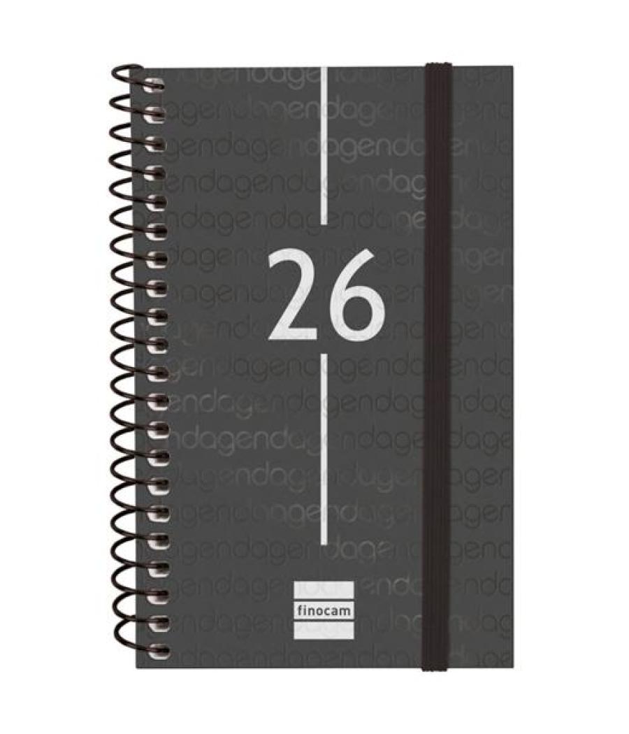 Finocam agenda espiral year e3-79x127mm svh tapa pp negro 2026