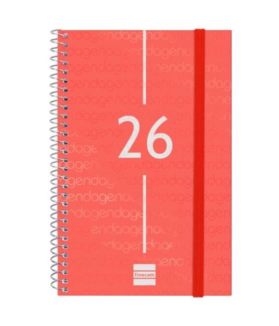 Finocam agenda espiral year e5-117x181mm svh tapa pp rojo 2026