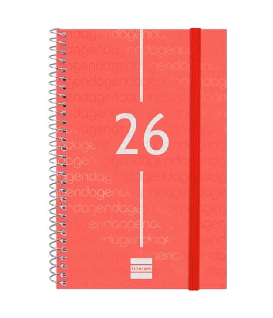 Finocam agenda espiral year e5-117x181mm svh tapa pp rojo 2026