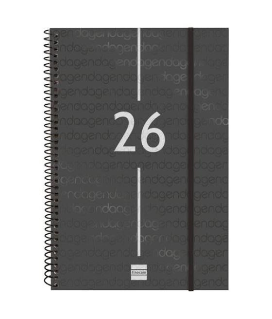 Finocam agenda espiral year e11-165x242mm svv tapa pp negro 2026