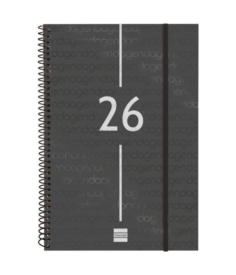 Finocam agenda espiral year e11-165x242mm svv tapa pp negro 2026