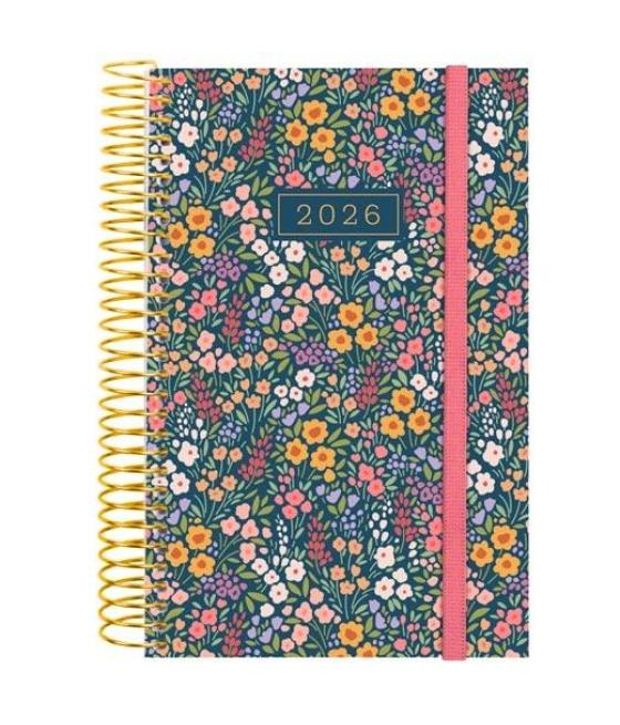 Finocam agenda espiral design collection e5-117x181mm 1dp tapa pp flora 2026