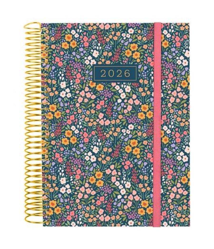 Finocam agenda espiral design collection e10-155x212mm 1dp tapa pp flora 2026