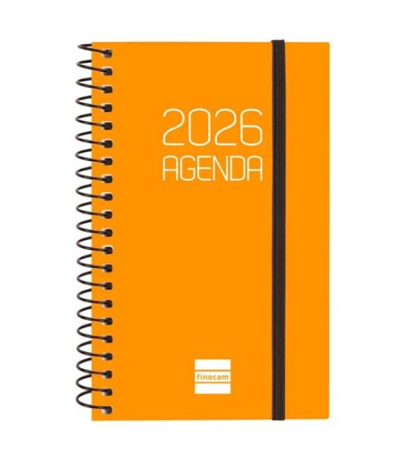 Finocam agenda espiral opaque e3-79x127mm svh tapa pp naranja 2026