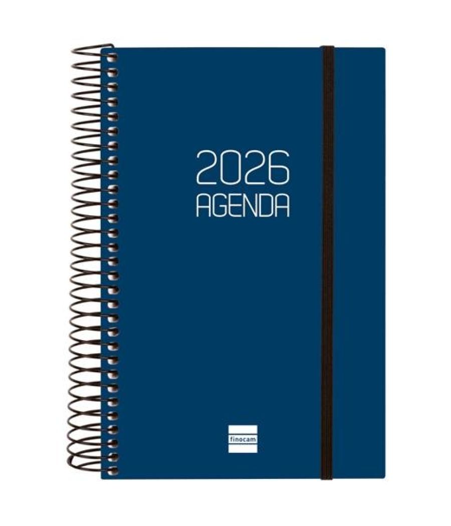 Finocam agenda espiral opaque e5-117x181mm 1dp tapa pp azul 2026