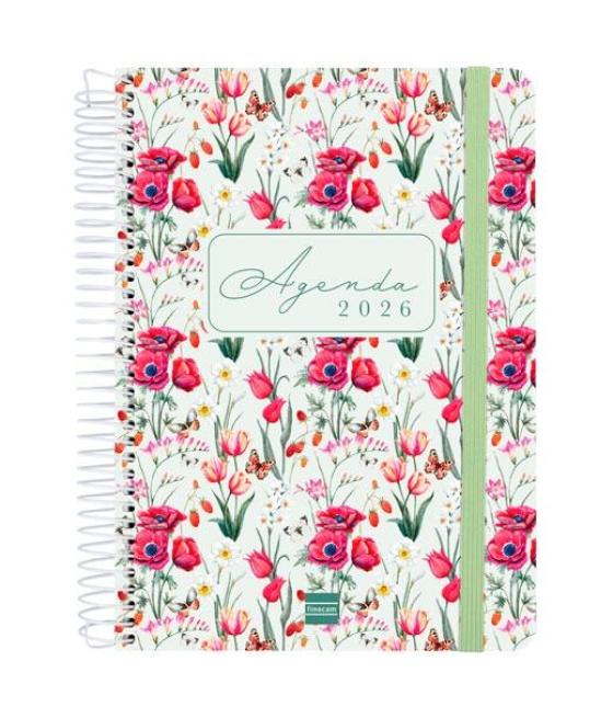 Finocam agenda espiral cloe e10-155x212mm 1dp tapa dura verde 2026