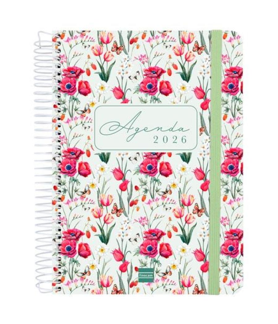 Finocam agenda espiral cloe e10-155x212mm 1dp tapa dura verde 2026