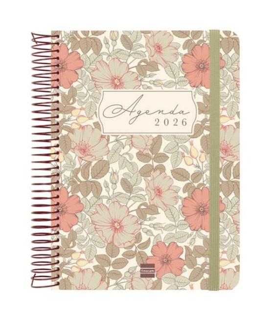 Finocam agenda espiral cloe e10-155x212mm 1dp tapa dura marrón 2026
