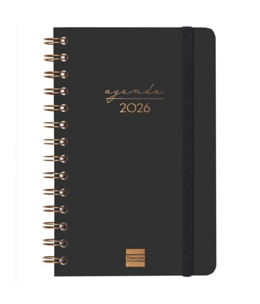 Finocam agenda espiral alma e5-117x181mm svh tapa dura negro 2026