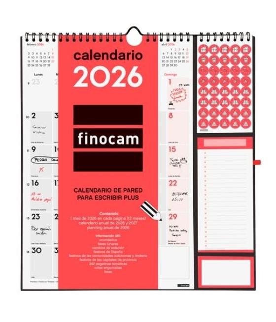 Finocam calendario de pared plus-215x325mm mv neutro 2026