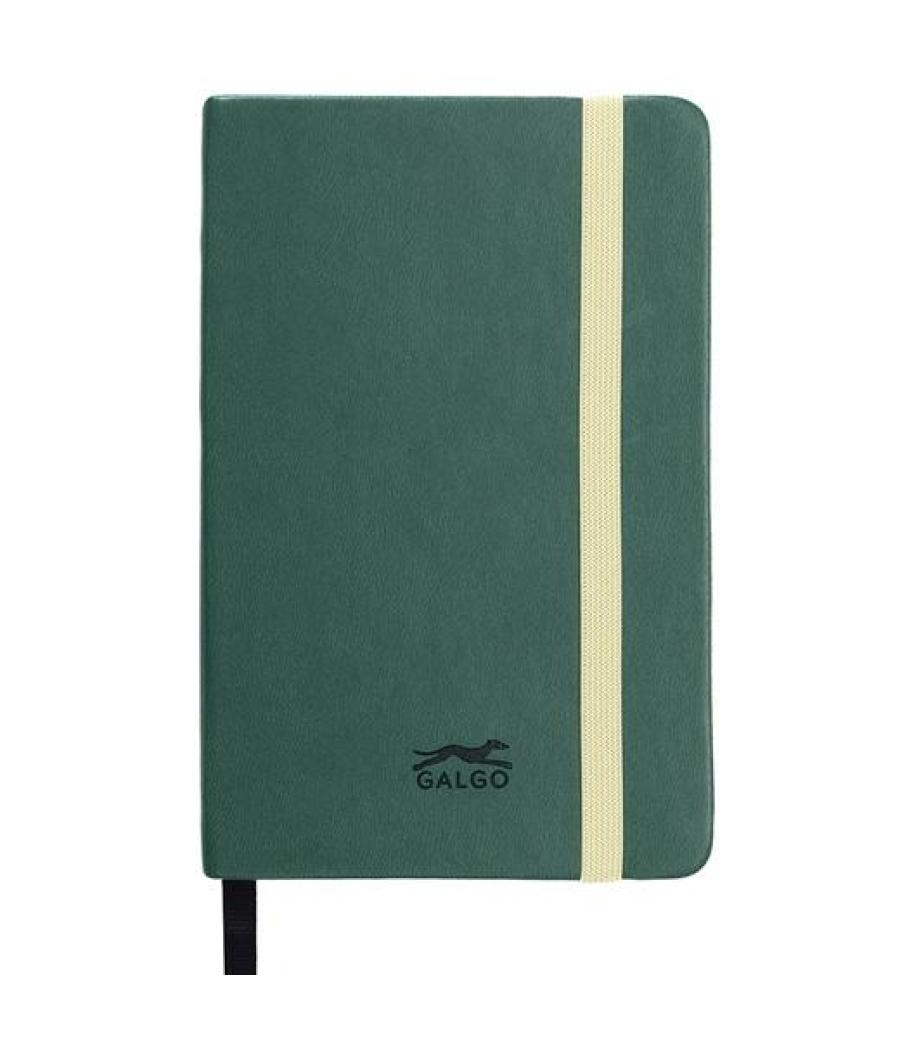 Galgo cuaderno de notas a6 80h liso tapa dura verde oscuro