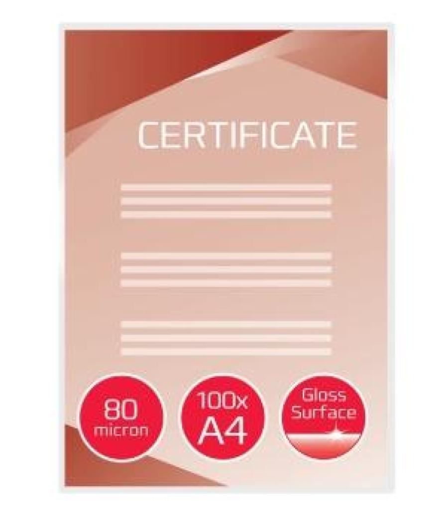Gbc fundas de plastificar 2x80 micras a4 brillo -pack 100u-