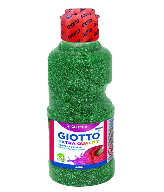 Giotto témpera glitter verde botella 250 ml