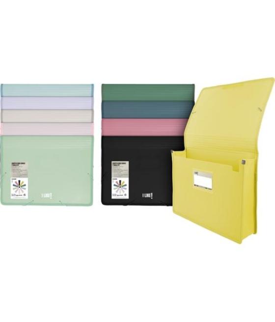 Grafoplás carpeta maxi con gomas y fuelle a4  pp semirígido opaco i like3 colores surtidos