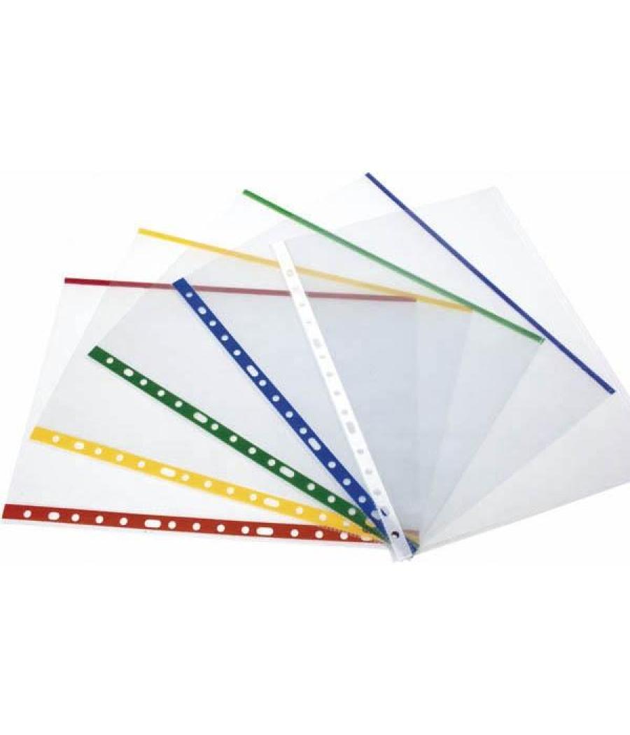 Grafoplas fundas multitaladro 16 polipropileno transparentes lomo reforzado indicador color folio bolsa -25u-