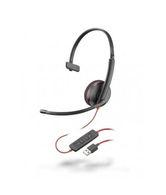 Hp poly auriculares blackwire c3210 diadema monoaural micrófono control de volumen cable usb-c