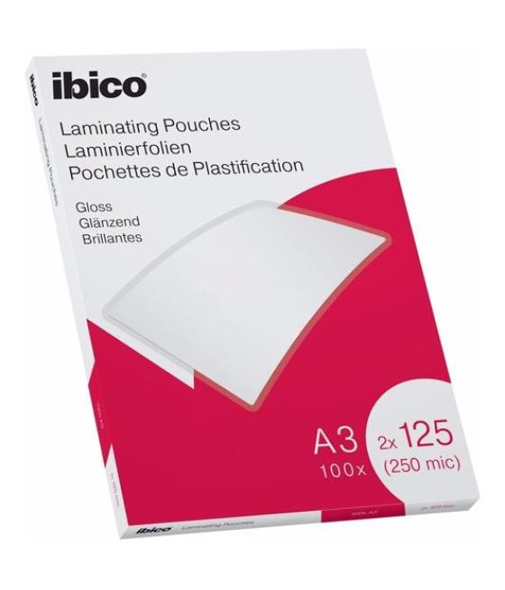Ibico fundas de plastificar 2x125 micras a3 brillo pack 100 ud