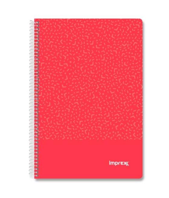 Imprex cuaderno espiral tapa pp folio 80h 90gr 4x4 rojo