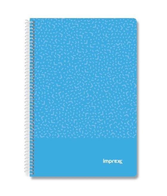 Imprex cuaderno espiral tapa pp folio 80h 90gr 4x4 azul