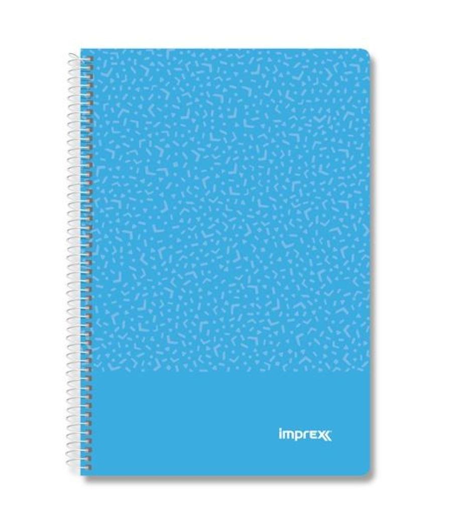 Imprex cuaderno espiral tapa pp folio 80h 90gr 4x4 azul