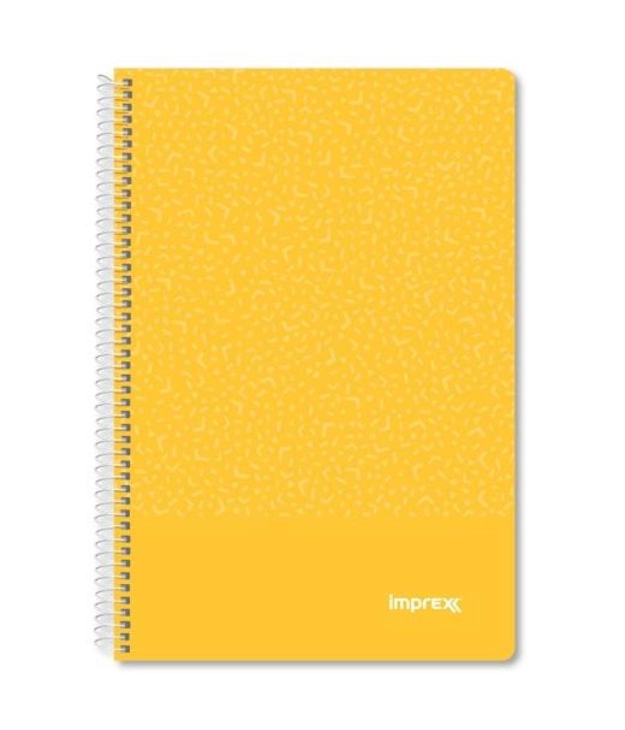 Imprex cuaderno espiral tapa pp folio 80h 90gr 4x4 amarillo