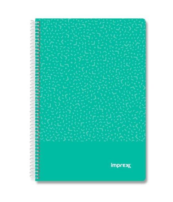 Imprex cuaderno espiral tapa pp folio 80h 90gr 4x4 verde