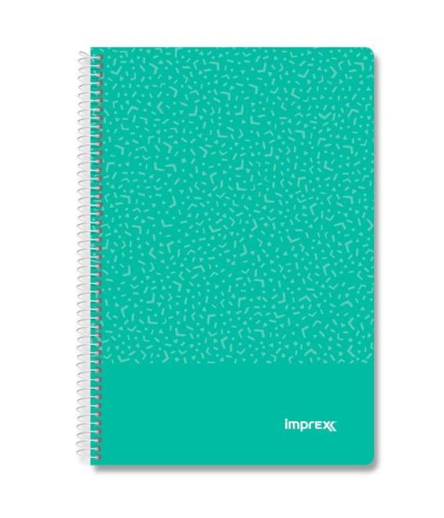 Imprex cuaderno espiral tapa pp folio 80h 90gr 4x4 verde