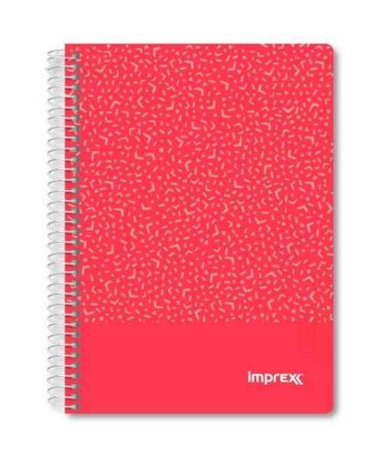 Imprex cuaderno espiral tapa pp a5 80h 90gr 4x4 rojo