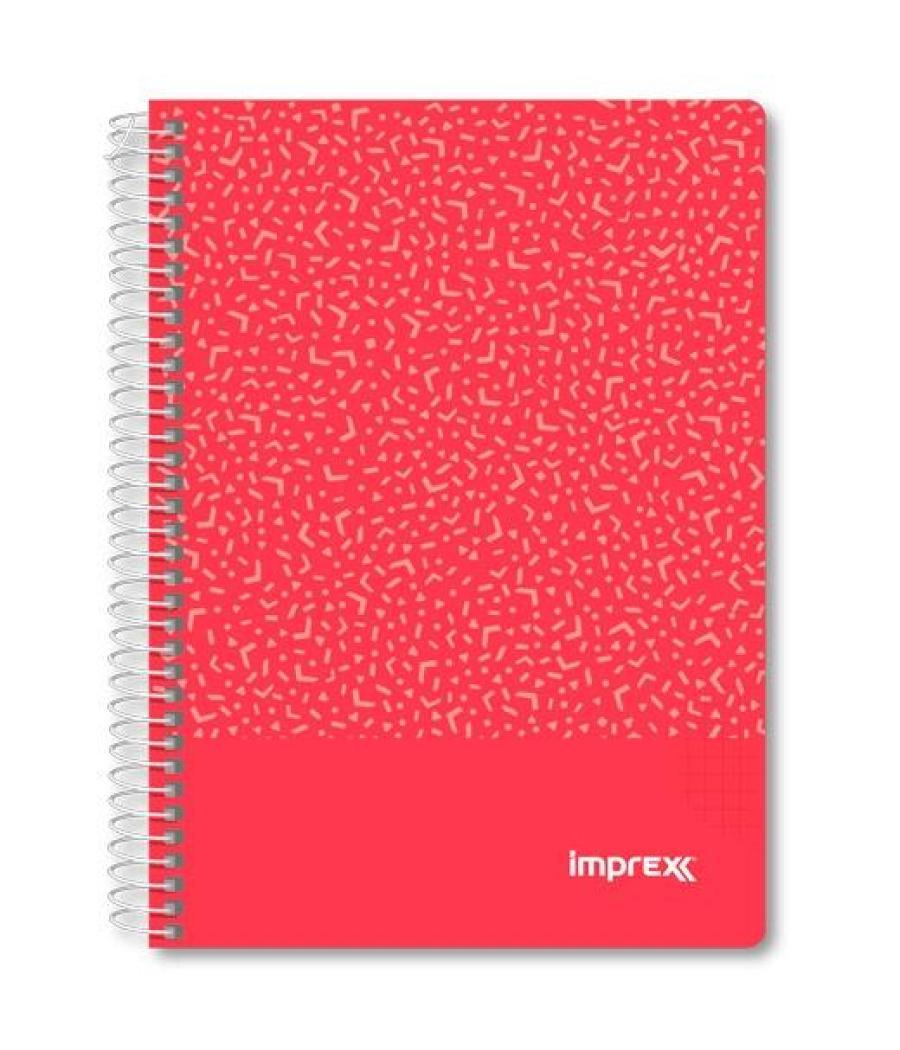 Imprex cuaderno espiral tapa pp a5 80h 90gr 4x4 rojo