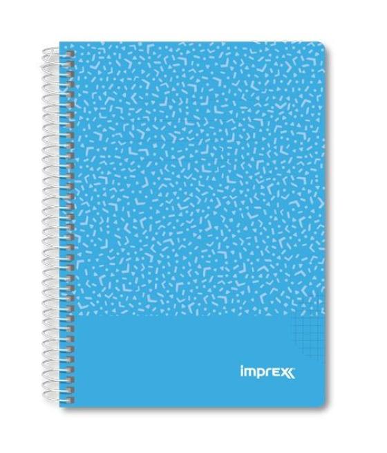Imprex cuaderno espiral tapa pp a5 80h 90gr 4x4 azul
