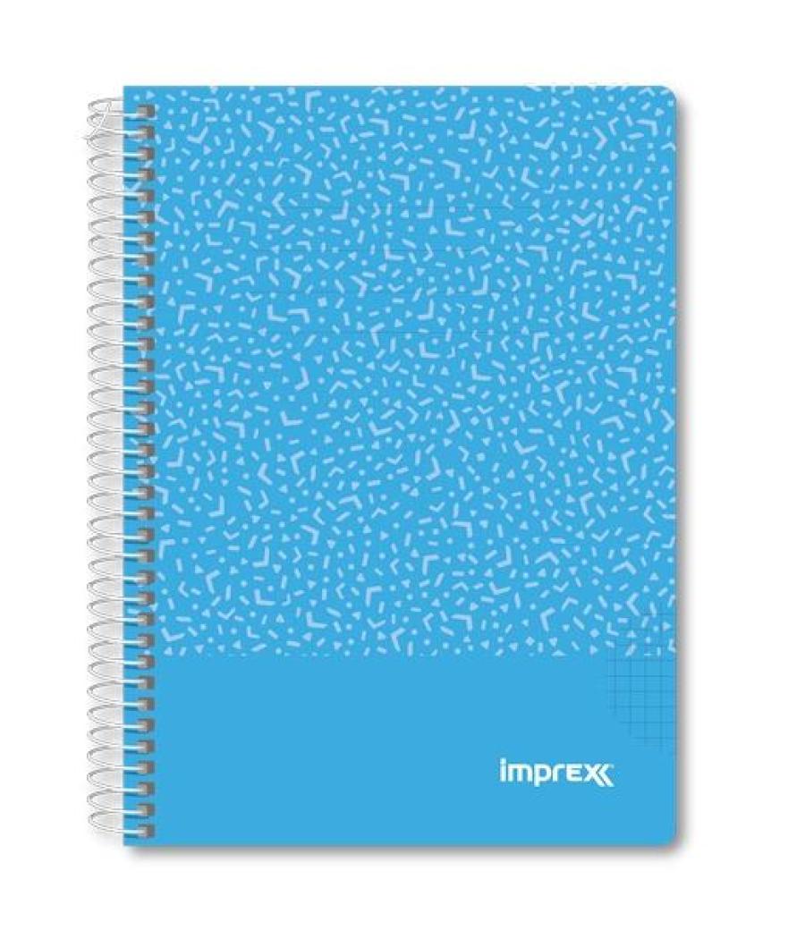 Imprex cuaderno espiral tapa pp a5 80h 90gr 4x4 azul