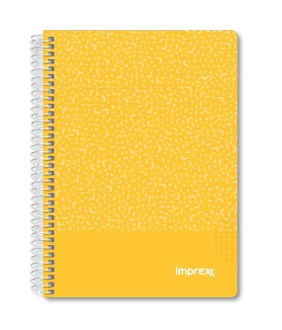 Imprex cuaderno espiral tapa pp a5 80h 90gr 4x4 amarillo