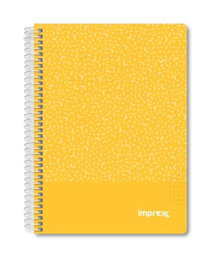 Imprex cuaderno espiral tapa pp a5 80h 90gr 4x4 amarillo