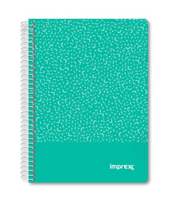 Imprex cuaderno espiral tapa pp a5 80h 90gr 4x4 verde