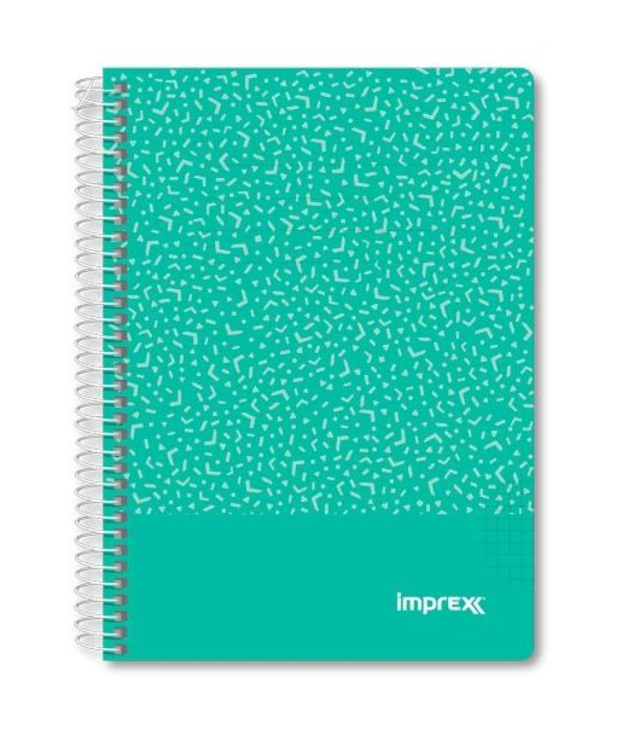 Imprex cuaderno espiral tapa pp a5 80h 90gr 4x4 verde