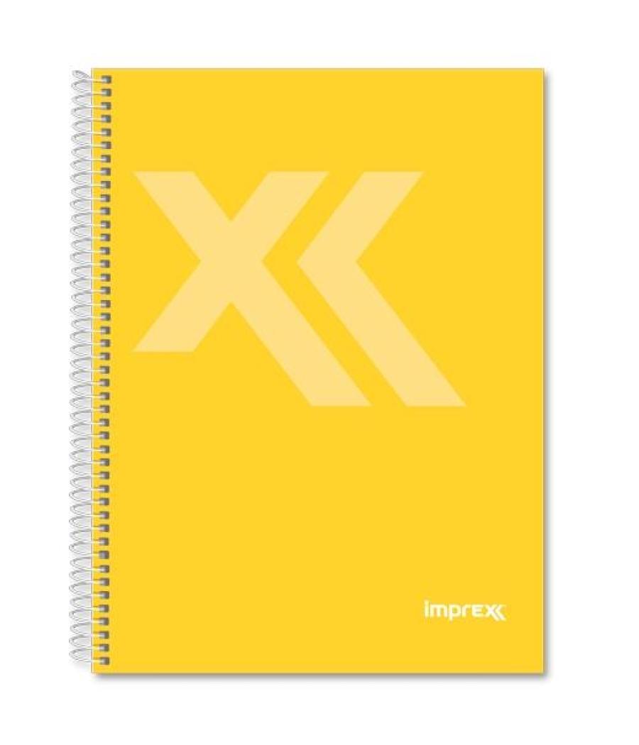 Imprex cuaderno espiral tapa forrada folio 80h 90gr 4x4 amarillo